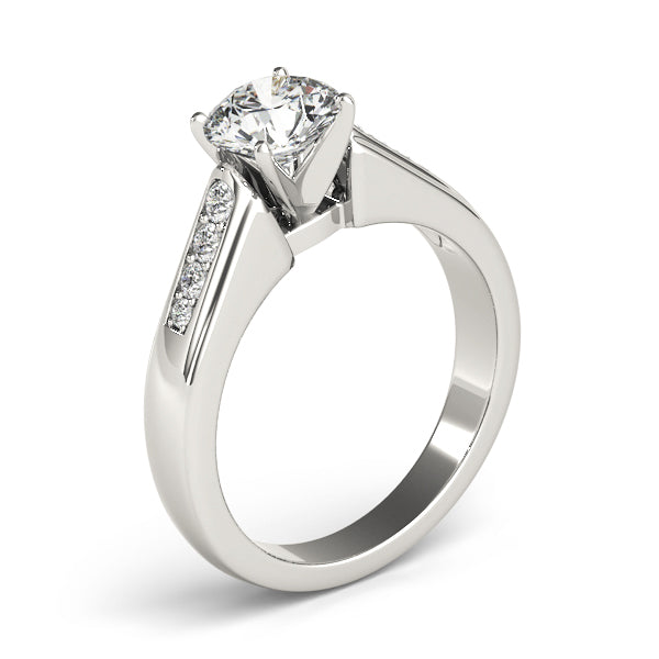 Channel-Set Round Diamond Engagement Ring in 10K/14K gold and platinum with certified lab-grown or natural diamonds