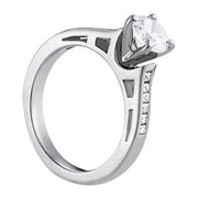 Exquisite Fancy Shape Remounts Princess Diamond Engagement Ring in 10K/14K gold and platinum with certified lab-grown or natural diamonds