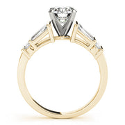 Sophisticated Fancy Shape Baguette Remounts Round Diamond Engagement Ring in 10K/14K gold and platinum with certified lab-grown or natural diamonds