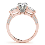 Eternal Three-Stone Pear Diamond Engagement Ring in 10K/14K gold and platinum with certified lab-grown or natural diamonds
