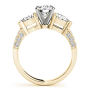 Eternal Three-Stone Pear Diamond Engagement Ring in 10K/14K gold and platinum with certified lab-grown or natural diamonds