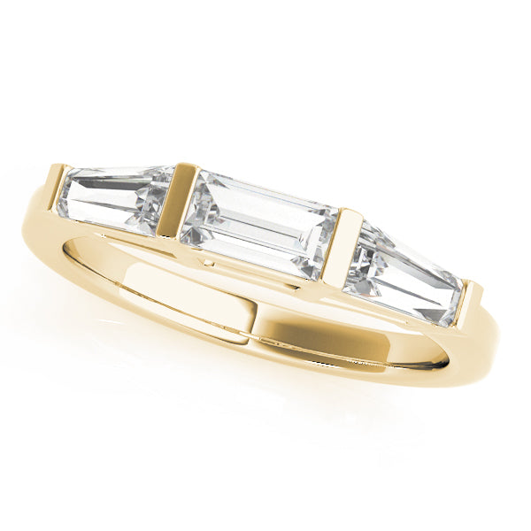 Baguette Half Eternity Ring in 10K/14K gold and platinum with certified lab-grown or natural diamonds