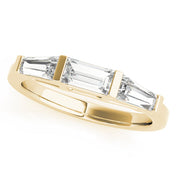 Baguette Half Eternity Ring in 10K/14K gold and platinum with certified lab-grown or natural diamonds