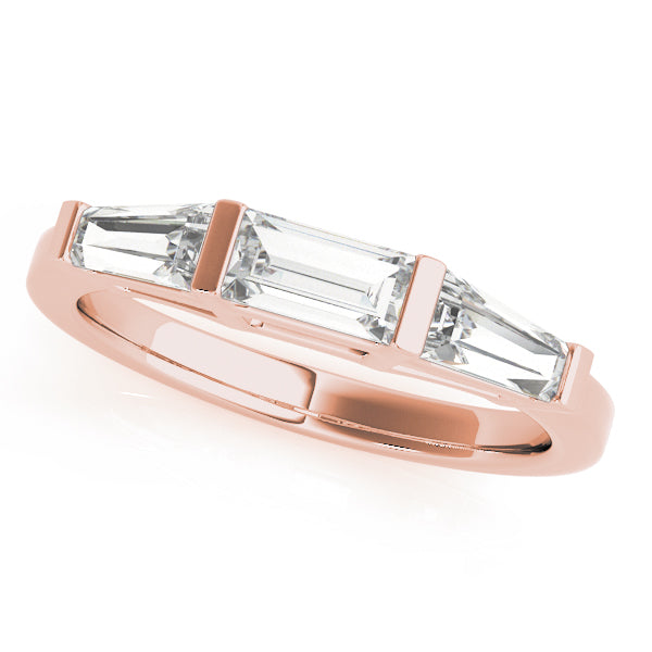 Baguette Half Eternity Ring in Gold & Platinum