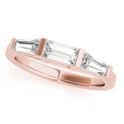 Baguette Half Eternity Ring in Gold & Platinum