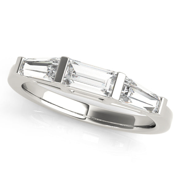 Baguette Half Eternity Ring in Gold & Platinum