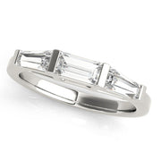 Baguette Half Eternity Ring in Gold & Platinum