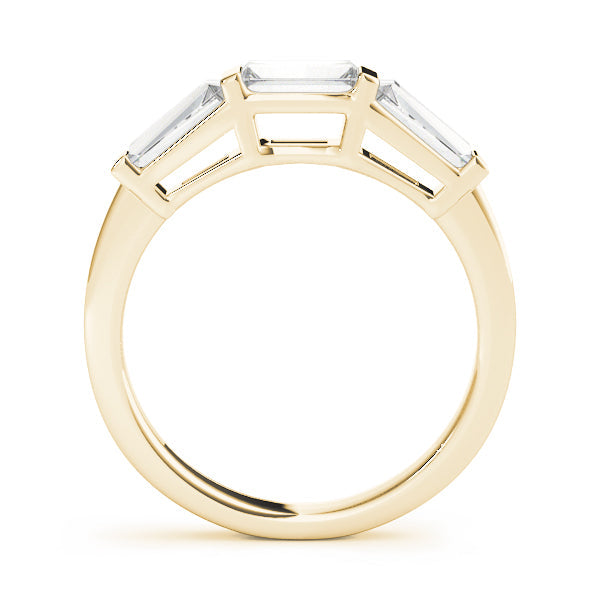Baguette Half Eternity Ring in Gold & Platinum