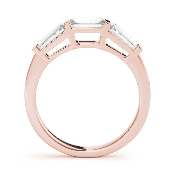 Baguette Half Eternity Ring in Gold & Platinum