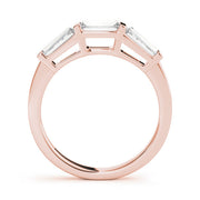 Baguette Half Eternity Ring in Gold & Platinum