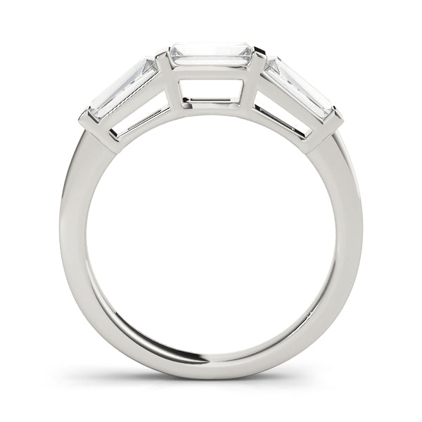 Baguette Half Eternity Ring in Gold & Platinum