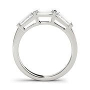 Baguette Half Eternity Ring in Gold & Platinum
