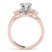 Brilliant Cluster Sides Princess Diamond Engagement Ring in 10K/14K gold and platinum with certified lab-grown or natural diamonds