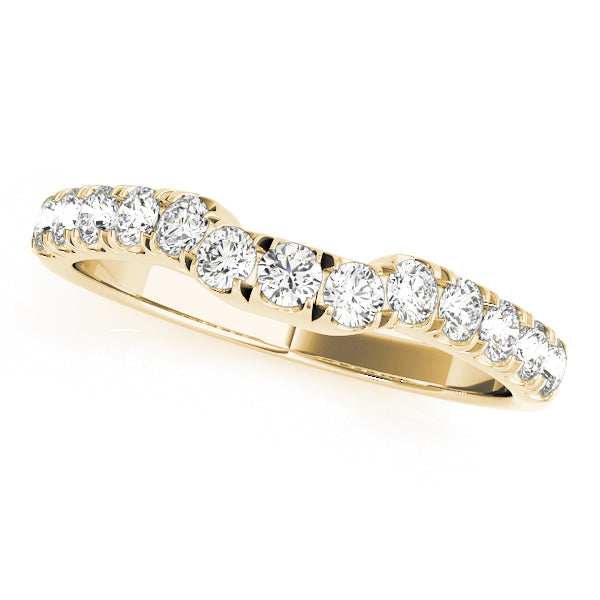 U-Prong Curved Half Eternity Ring in 10K/14K gold and platinum with certified lab-grown or natural diamonds