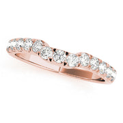 U-Prong Curved Half Eternity Ring in Gold & Platinum