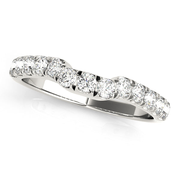 U-Prong Curved Half Eternity Ring in Gold & Platinum
