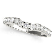 U-Prong Curved Half Eternity Ring in Gold & Platinum