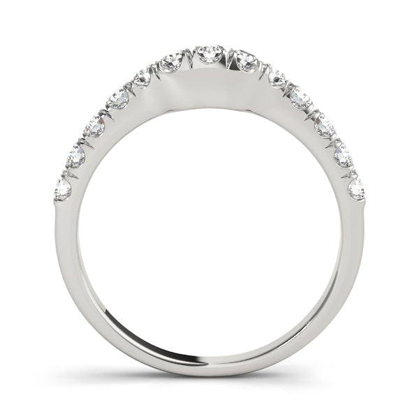 U-Prong Curved Half Eternity Ring in Gold & Platinum