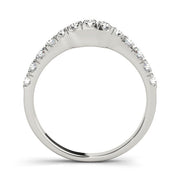 U-Prong Curved Half Eternity Ring in Gold & Platinum