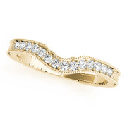 Prong in Channel Milgrain Curved Half Eternity Ring in 10K/14K gold and platinum with certified lab-grown or natural diamonds