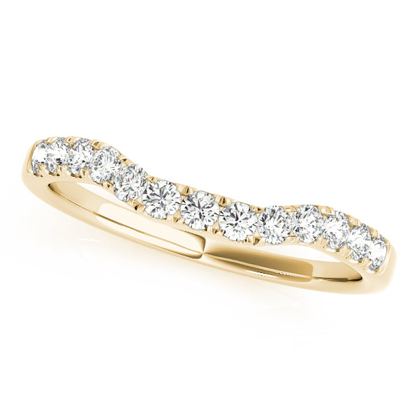 Split Prong Curved Half Eternity Ring in 10K/14K gold and platinum with certified lab-grown or natural diamonds