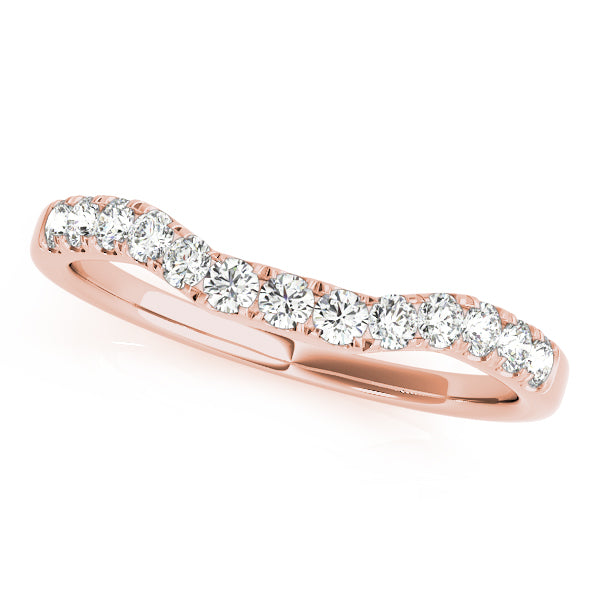 Split Prong Curved Half Eternity Ring in Gold & Platinum