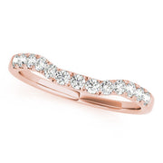 Split Prong Curved Half Eternity Ring in Gold & Platinum
