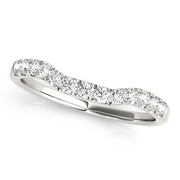 Split Prong Curved Half Eternity Ring in Gold & Platinum