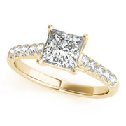 Graceful Trellis Princess Diamond Engagement Ring in 10K/14K gold and platinum with certified lab-grown or natural diamonds