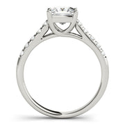 Graceful Trellis Princess Diamond Engagement Ring in 10K/14K gold and platinum with certified lab-grown or natural diamonds