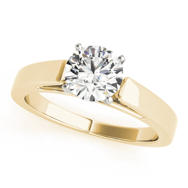 Pristine Solitaires Any Shape Round Diamond Engagement Ring in 10K/14K gold and platinum with certified lab-grown or natural diamonds