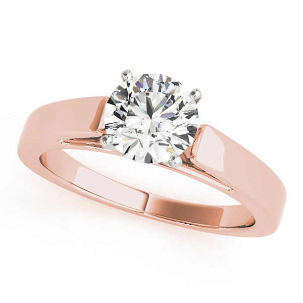 Pristine Solitaires Any Shape Round Diamond Engagement Ring in 10K/14K gold and platinum with certified lab-grown or natural diamonds