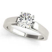 Pristine Solitaires Any Shape Round Diamond Engagement Ring in 10K/14K gold and platinum with certified lab-grown or natural diamonds