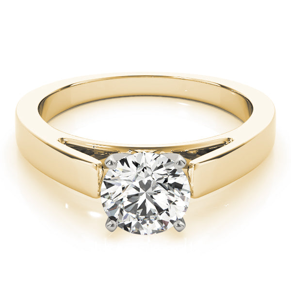 Pristine Solitaires Any Shape Round Diamond Engagement Ring in 10K/14K gold and platinum with certified lab-grown or natural diamonds