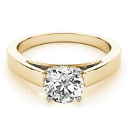 Pristine Solitaires Any Shape Round Diamond Engagement Ring in 10K/14K gold and platinum with certified lab-grown or natural diamonds