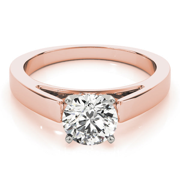 Pristine Solitaires Any Shape Round Diamond Engagement Ring in 10K/14K gold and platinum with certified lab-grown or natural diamonds