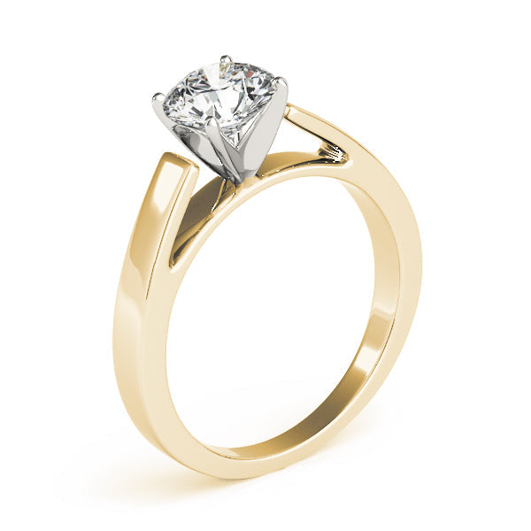 Pristine Solitaires Any Shape Round Diamond Engagement Ring in 10K/14K gold and platinum with certified lab-grown or natural diamonds