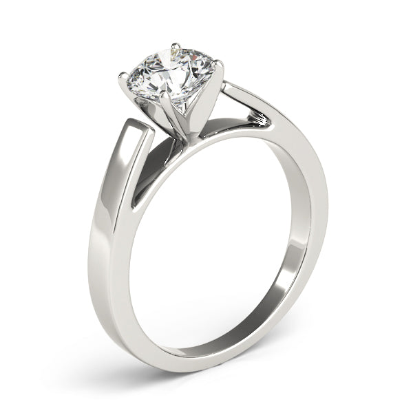 Pristine Solitaires Any Shape Round Diamond Engagement Ring in 10K/14K gold and platinum with certified lab-grown or natural diamonds