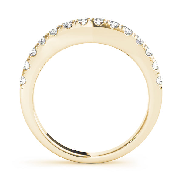 Curved Bands Half Eternity Ring in Gold & Platinum