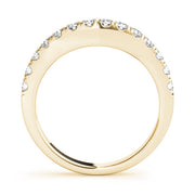 Curved Bands Half Eternity Ring in Gold & Platinum