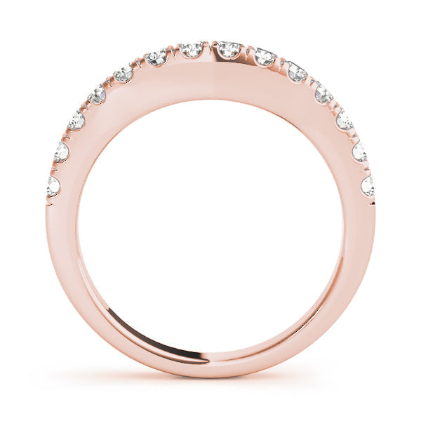 Curved Bands Half Eternity Ring in Gold & Platinum
