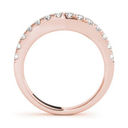 Curved Bands Half Eternity Ring in Gold & Platinum