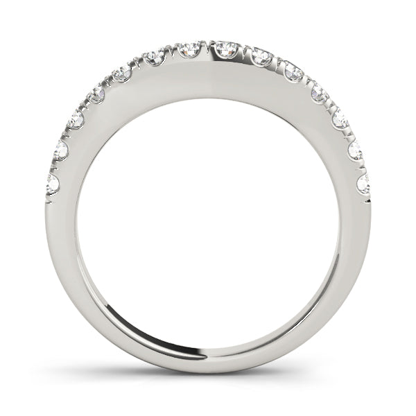Curved Bands Half Eternity Ring in Gold & Platinum