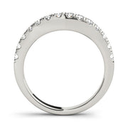 Curved Bands Half Eternity Ring in Gold & Platinum