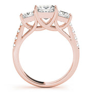 Classic Three-Stone Princess Diamond Engagement Ring in 10K/14K gold and platinum with certified lab-grown or natural diamonds
