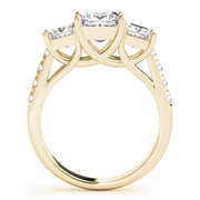 Classic Three-Stone Princess Diamond Engagement Ring in 10K/14K gold and platinum with certified lab-grown or natural diamonds