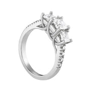 Classic Three-Stone Princess Diamond Engagement Ring in 10K/14K gold and platinum with certified lab-grown or natural diamonds