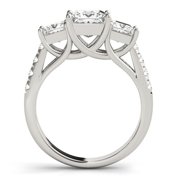 Classic Three-Stone Princess Diamond Engagement Ring in 10K/14K gold and platinum with certified lab-grown or natural diamonds