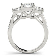 Classic Three-Stone Princess Diamond Engagement Ring in 10K/14K gold and platinum with certified lab-grown or natural diamonds