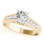 Luxe Trellis Round Diamond Engagement Ring in 10K/14K gold and platinum with certified lab-grown or natural diamonds